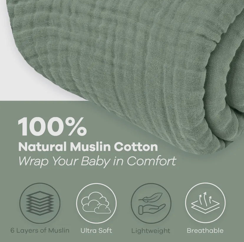 Adult Muslin 100% Cotton Throw Blanket 50" x 60"