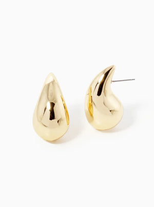 Open image in slideshow, Puffy Teardrop Stud Earrings- Gold or Silver
