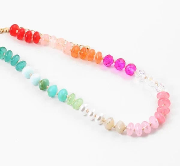 “Lizi” Resin & Pearlescent Bead Necklace