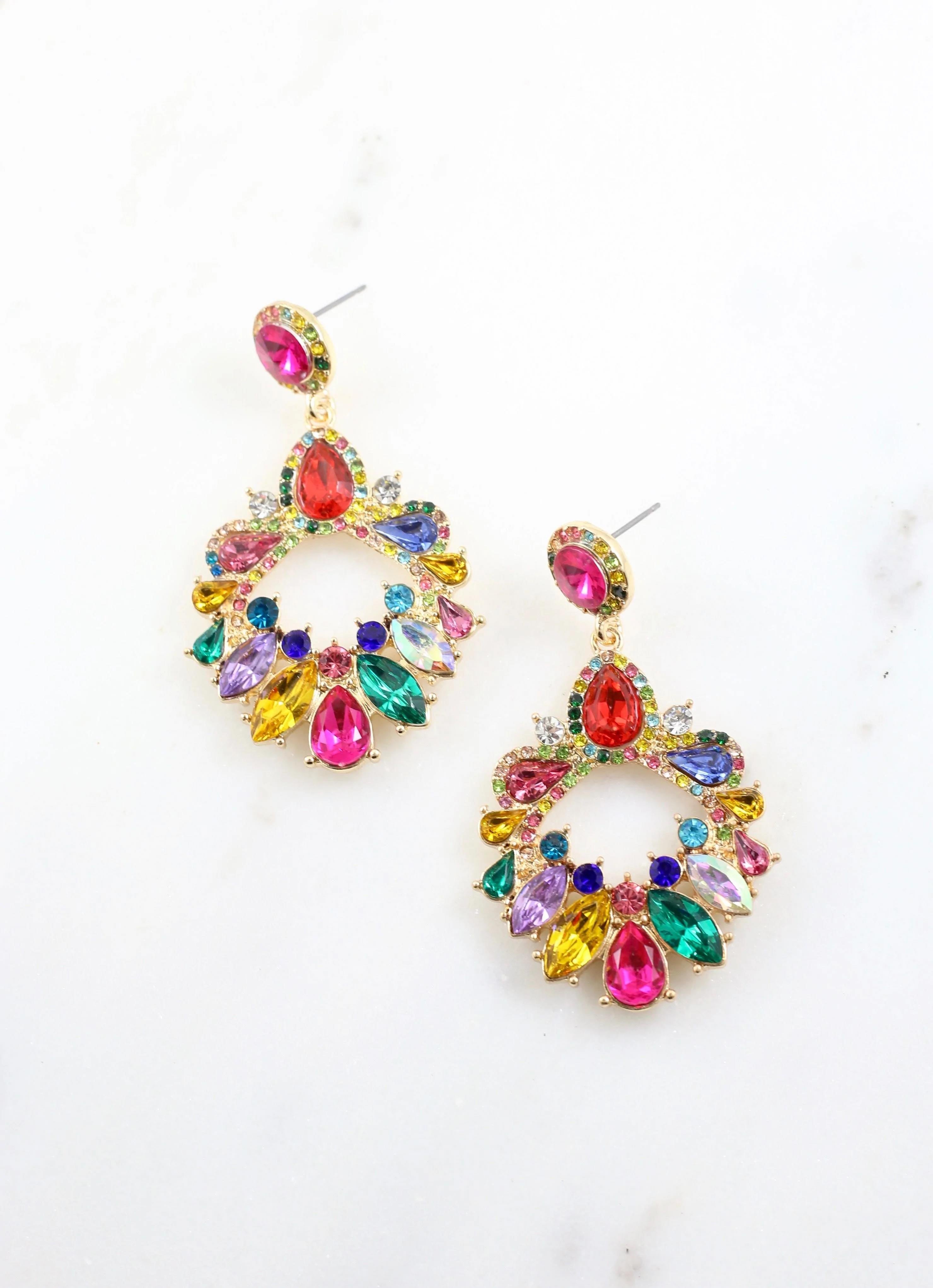 Oxford Jewel Drop Earrings- Multicolored