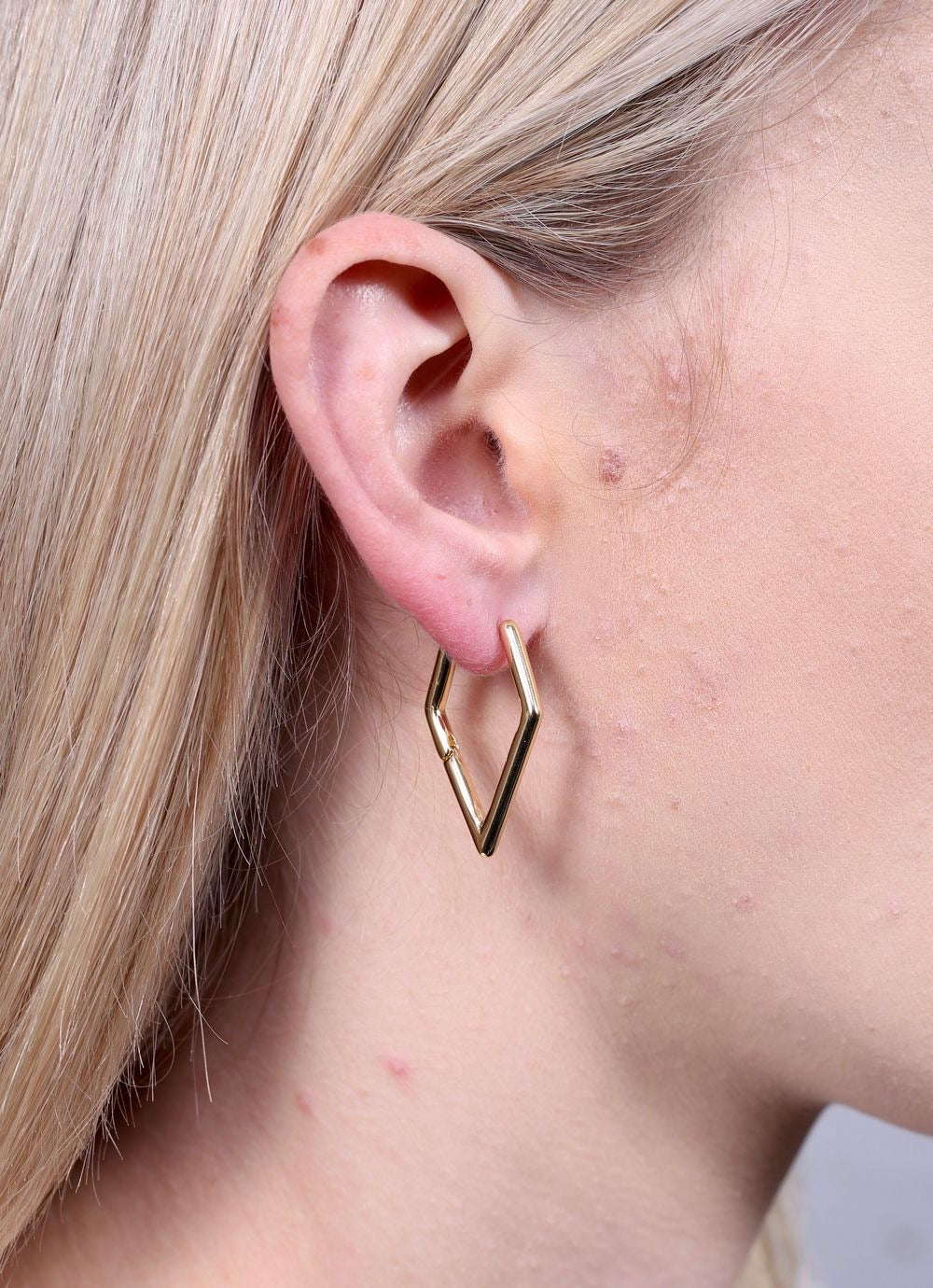 Diamond Shape Dangle Earrings- Gold or Silver