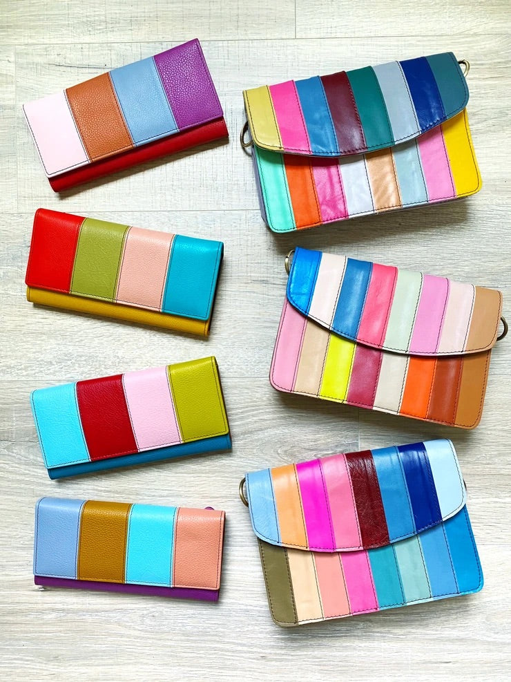Flora Rainbow Leather Wallet