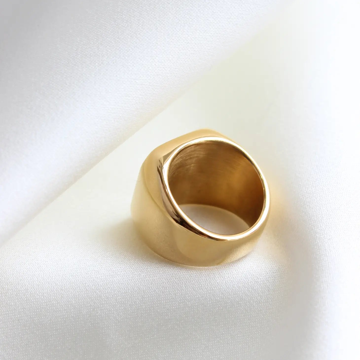 18k Gold Plated Solid Signet Ring