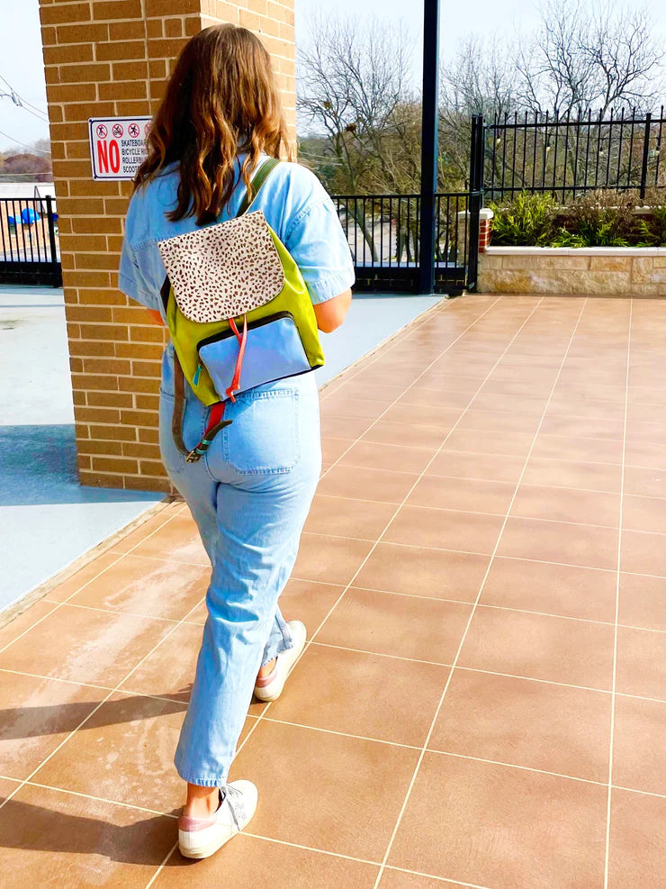 Leather drawstring backpack purse sales