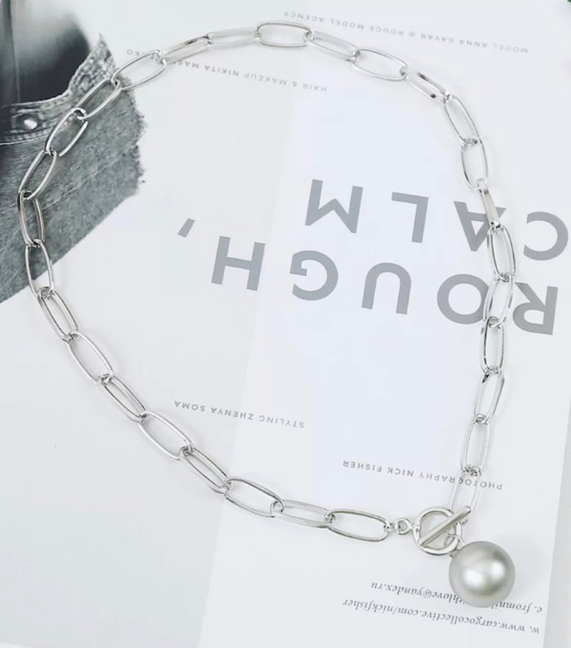 Ball & Chain Necklace - Gold or Silver