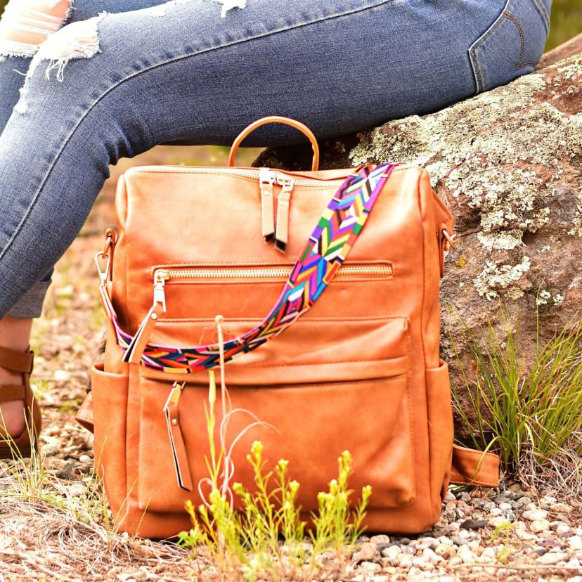 Zipper Décor Mini Backpack - BAK 0179 - Light Orange | VASCARA