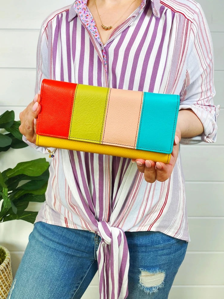 Flora Rainbow Leather Wallet